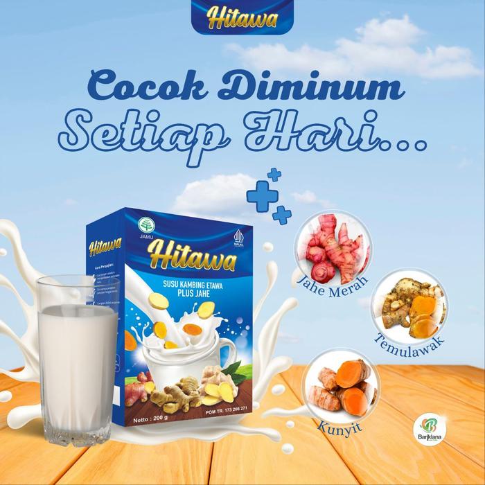 

terbaru !!! paket hemat hitawa 2 box susu kambing etawa plus herbal jahe kunyit temulawak - 200gr