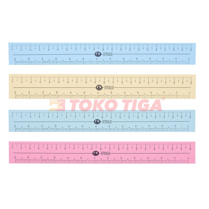 

JTTOP" PENGGARIS SKALA KERTAS WARNA WARNI ISI 50 PCS