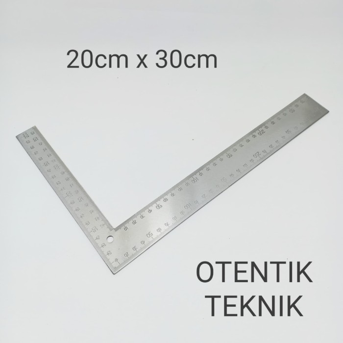 

JTTOP" PENGGARIS SIKU BESI 20 CM X 30 CM - 8 X 12 INCI CHROME PLATED RULER