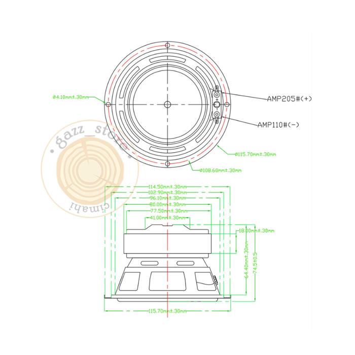 terbaru  speaker subwoofer 4 inch 4 ohm 40w - bass woofer 4" 40w ready