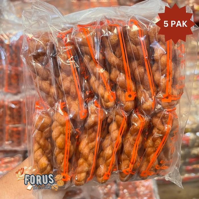 

SALE !!! KUE TAMBANG / KUE UNTIR - UNTIR MJN PAKET 5 PAK GURIH 1 PACK ISI 12 PCS SNACK MANIS RENYAH