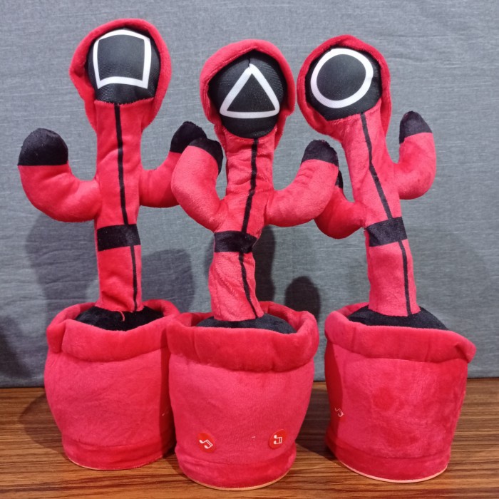 

| MFG | Boneka Kaktus Squid Game Goyang Joget Bisa Bicara dan Rekam Suara