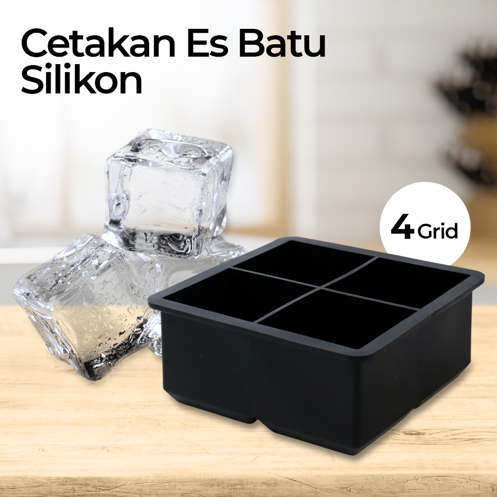 

SSGP Cetakan Es Batu Silikon Kotak 4 Grid Ice Cube Tray - SSGP4 B0FOQ