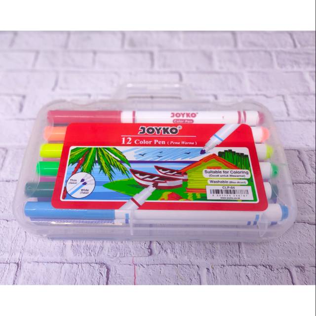 

Terbaru Spidol 12 Warna Washable Wipe Clean Joyko Clp 04