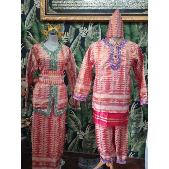 CUCI GUDANG Baju Adat Riau(Melayu)/Pakaian Adat Riau Dewasa Satuan(Pria/Wanita)