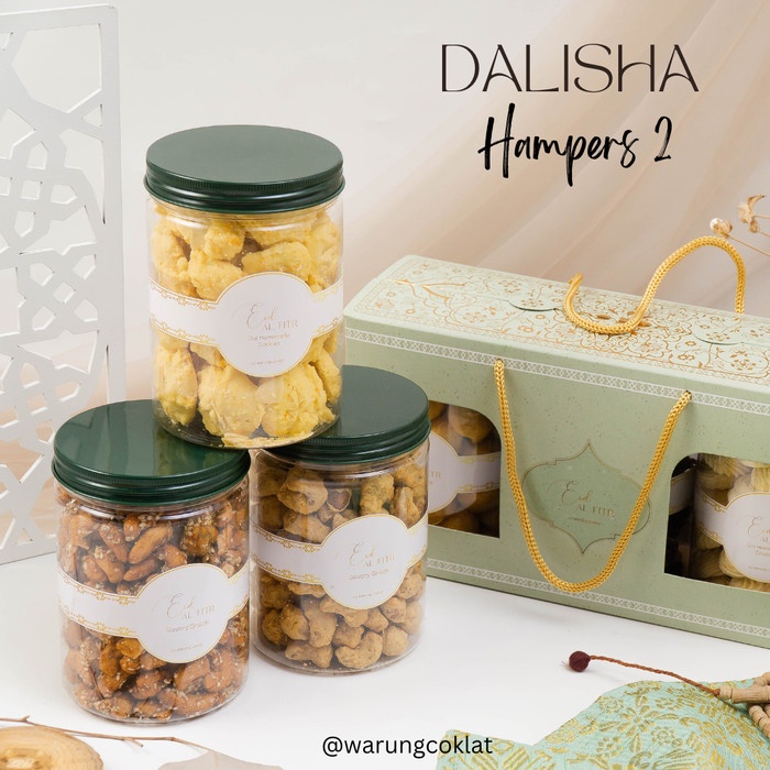 

Dalisha Hampers Paket Kue Kering Kacang Mede Toples 800ml / Hamper Eid