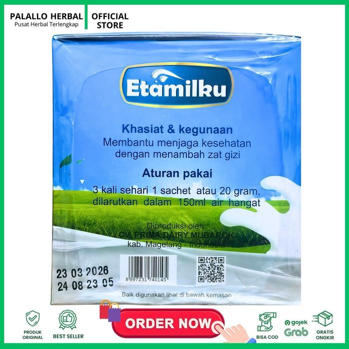 

terbaru !!! bpom paket hemat 2 box etamilku susu kambing etawa bubuk plus propolis nutrisi harian