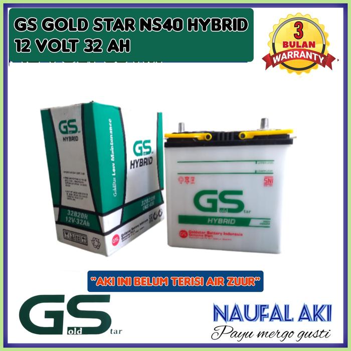 Aki Mobil Avanza/Rush/Espass/Terios/Xenia/Katana/Carry GS Hybrid NS40 32 Ampere