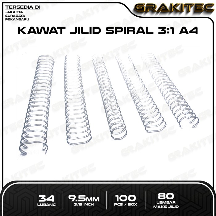 Grakitec Ring Kawat Spiral Jilid Spiral A4 3:1 34 lubang
