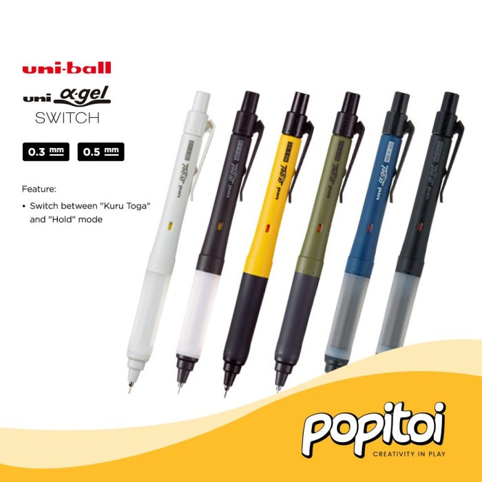 

UNI Kuru Toga Alpha Gel SWITCH Mechanical Pencil 0.3 0.5 mm Pensil Mekanik Kurutoga