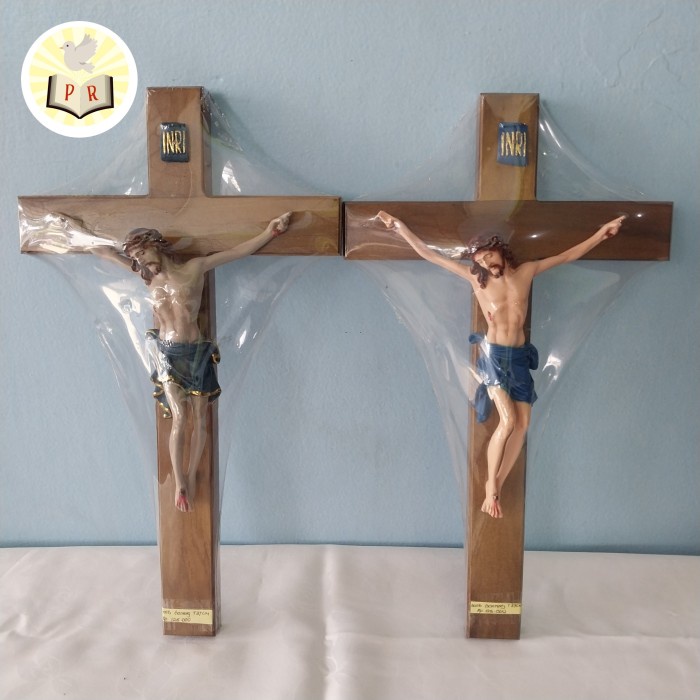 

Ready Salib Dinding / Gantung Bahan Kayu Jati Korpus Fiber Tinggi 37 Cm