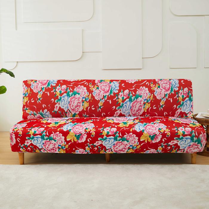 Elastic Vintage Sofa Bed Cover / Penutup Sarung Sofa Bed Elastis Shabby Floral Scandinavian kain