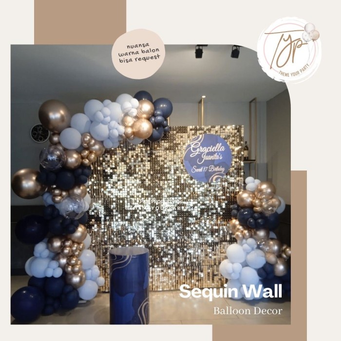 Balon Dekor - Birthday Anniversary Sweet Seventeen - Sequin Shimmer Promo