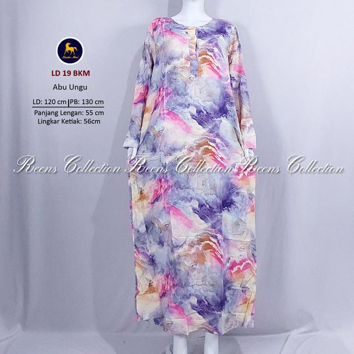 Batik Kuda Mas Longdress 20 Ld 120Cm Daster Lengan Panjang Semata Kaki 3 Kancing Busui Daster Lengan