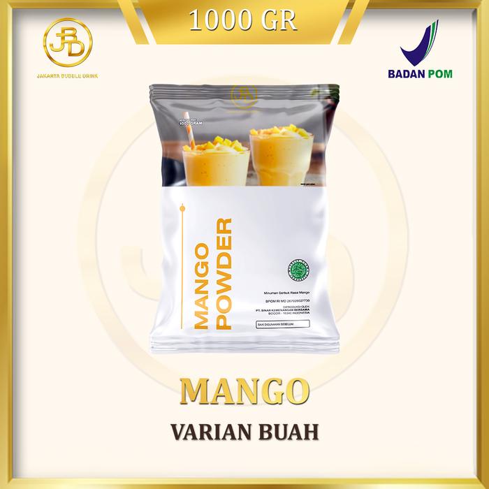 

Bubuk minuman Premium Varian Buah Rasa Mango 1Kg Jakarta Bubble Drink Powder Ice Mangga Susu