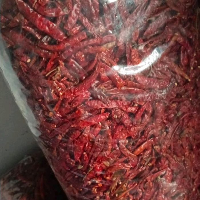 

kemasan ( 2.kg ) CABE RAWIT TEJA CAPLAK KERING INFOR INDIA KITAS SUPER MERAH PEDAS