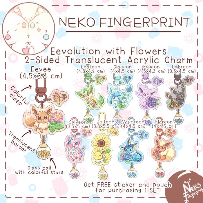 

Terlaris Eevolution with Flowers Translucent Acrylic Charm SALE