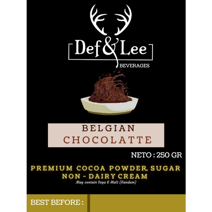 

Belgian Chocolatte 250gram & 1000gram - Def&Lee (Premium Cocoa Powder)
