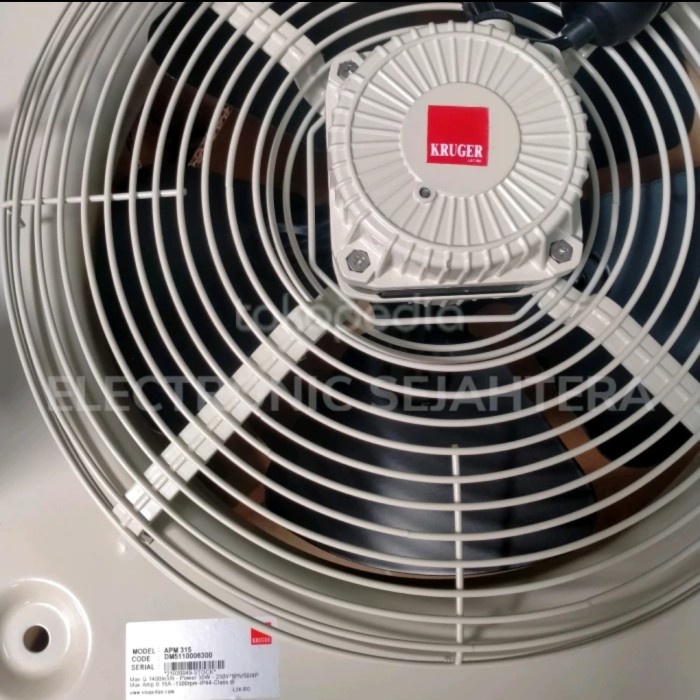 Exhaust Compact Axial Fan Kruger Type Apm-315 12Inc 220V 1P