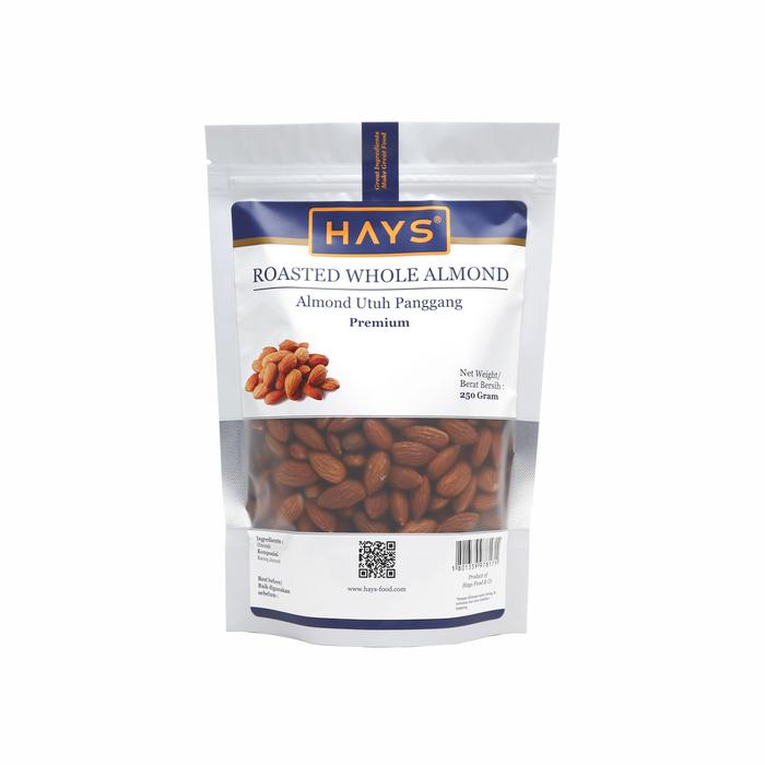 

SALE !!! KACANG ALMOND PANGGANG UTUH 250 GRAM / ROASTED WHOLE ALMOND 250 GRAM - HAYS READYY