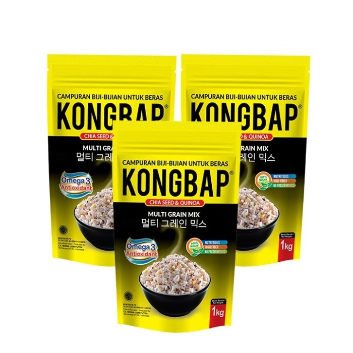

SALE !!! KONGBAP MULTI GRAIN MIX CHIA SEED & QUINOA - 1 KG READYY