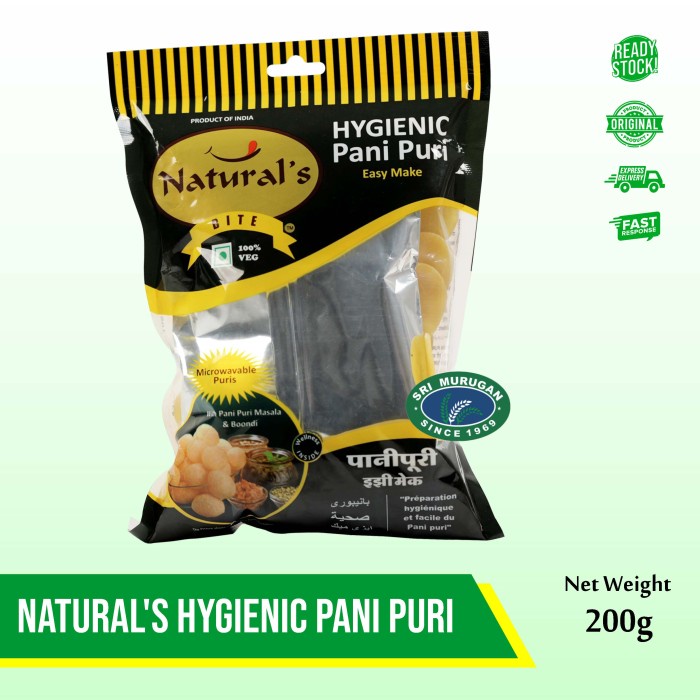 

SALE !!! NATURAL'S PANI PURI ( HYGIENIS KIT ) 200G READYY