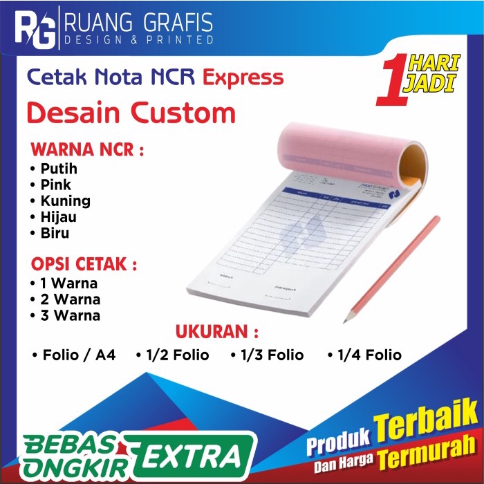 

CETAK BUKU NOTA 2 PLY 1 RIM TERLARIS/TERMURAH/TERPOPULER