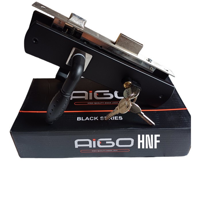 kunci pintu hitam 25cm satu set handle pintu besar komplit full black