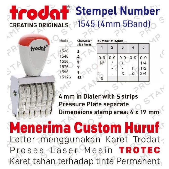 

Stempel Angka Manual 5 Digit 4mm Trodat 1545