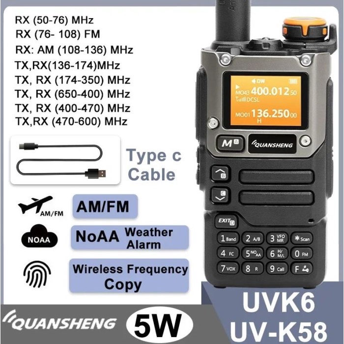HT Quansheng UV K6 Walkie Talkie Quanseng UVK6 Multiband Air Band