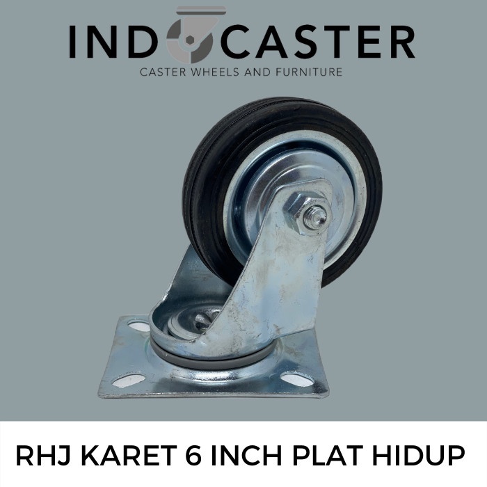 Roda Karet Roda Troli Roda L RHJ Plat Hidup 6"