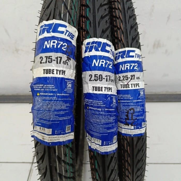 BAN LUAR MOTOR BEBEK [ IRC ] NR72 [ 225 , 250 , 275 ] RING 17 TUBE