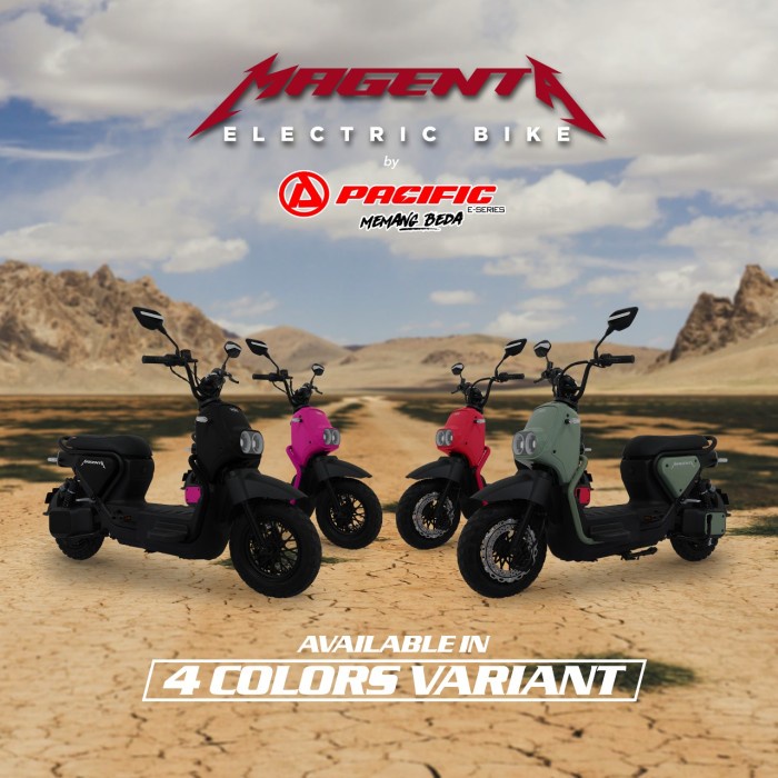SEPEDA LISTRIK MURAH E-BIKE POWER 650 WATT MAGENTA PACIFIC