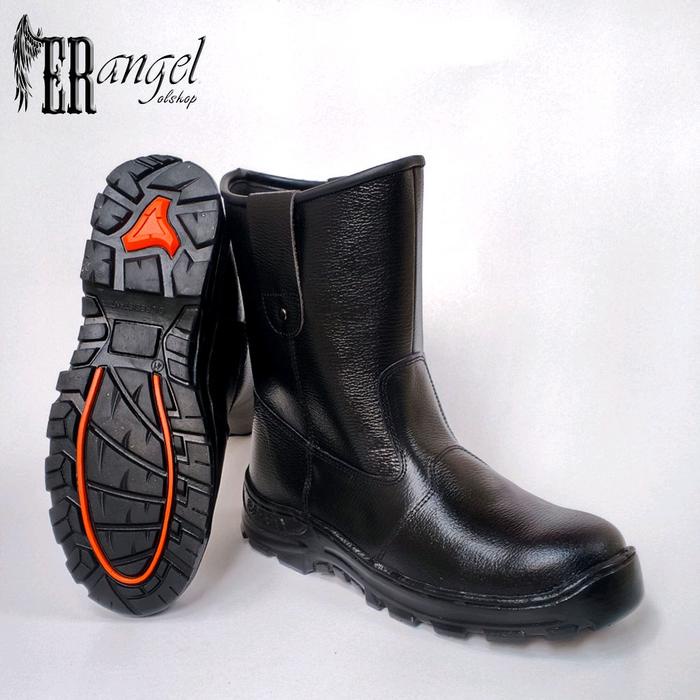 sepatu safety kruser proyek texas black kulit asli Boots Kerja