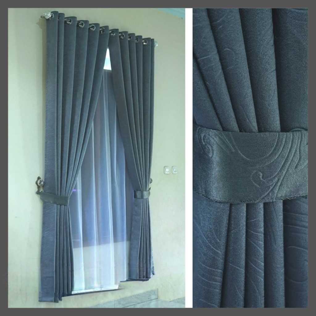 gorden blackout embosh bludru grade A+ jendela kecil LEBAR 140 x TINGGI 230 CM