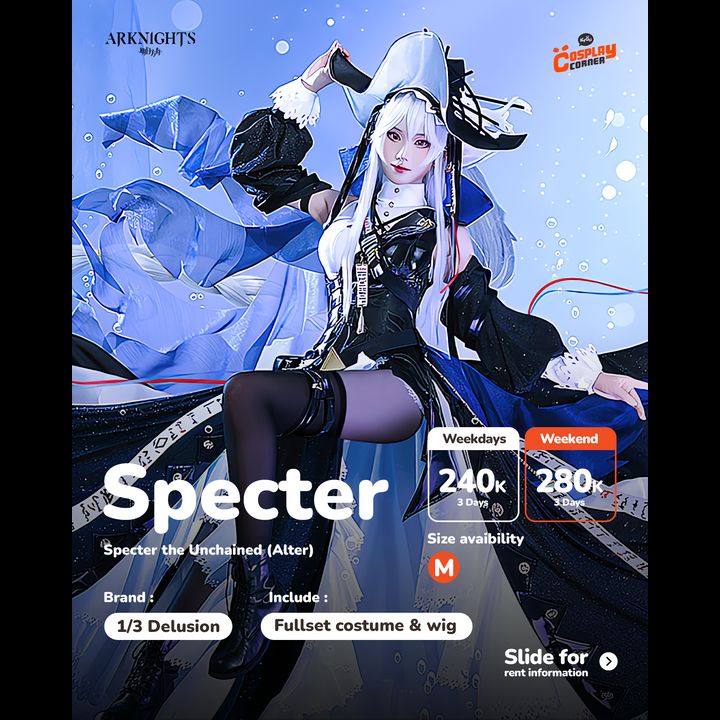 [Sell] 1/3 Delusion Specter Alter (Specter the Unchained) Cosplay Costume Set - Arknights (Size M) [
