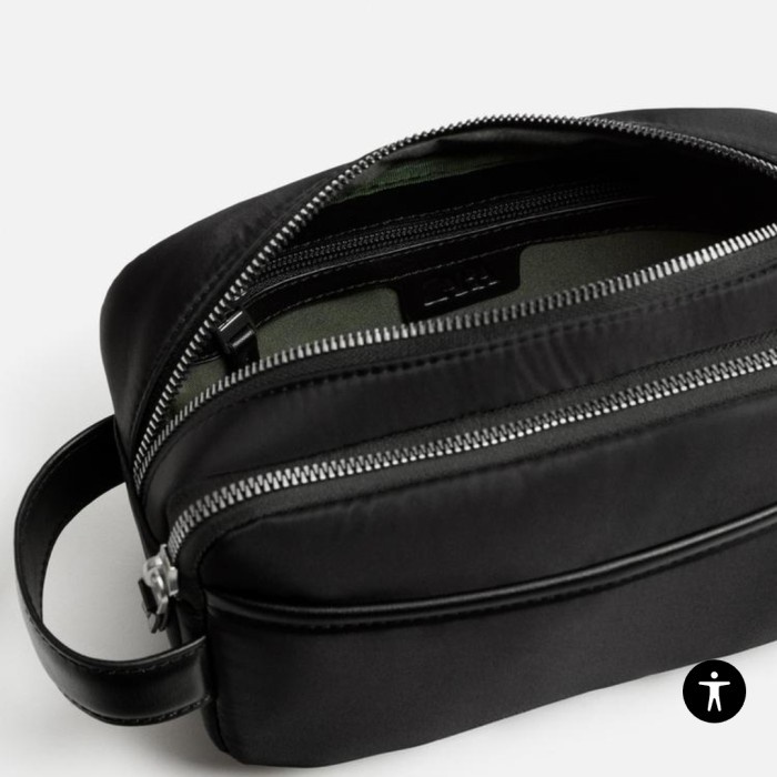 TOP POUCH BAG ZARA CLUTCH PRIA HITAM ORIGINAL STORE -