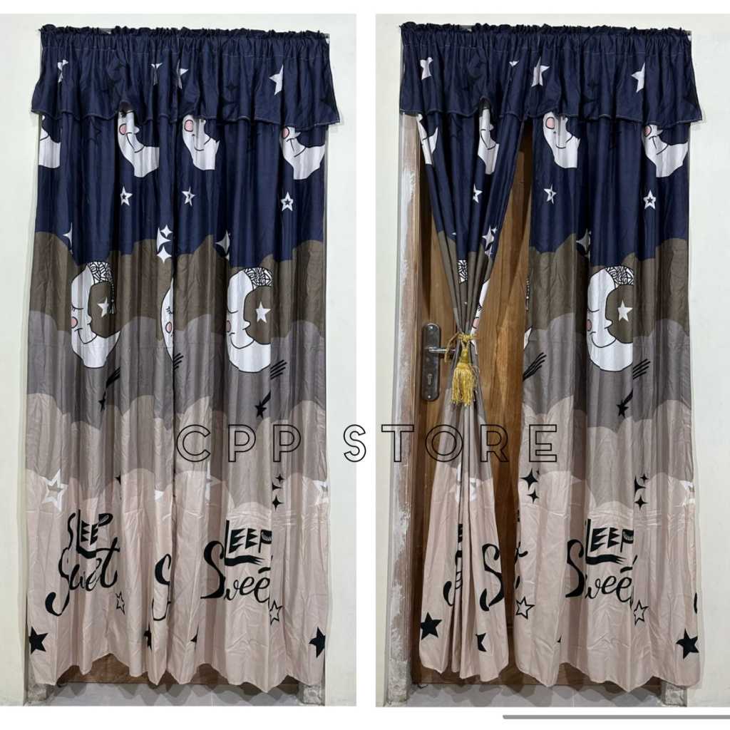 Gorden Pintu Dan Gorden Jendela Ukuran 100x200 Model Serut