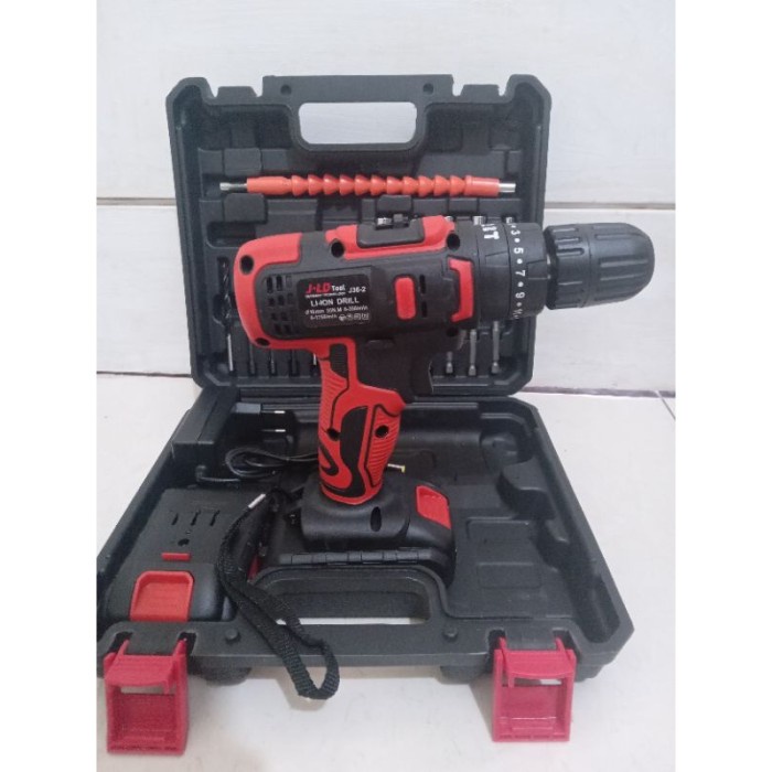 ORI JLD 36VF mesin bor cas 2 baterai, BOR CAS JLD 36Vf 10mm CORDLESS
