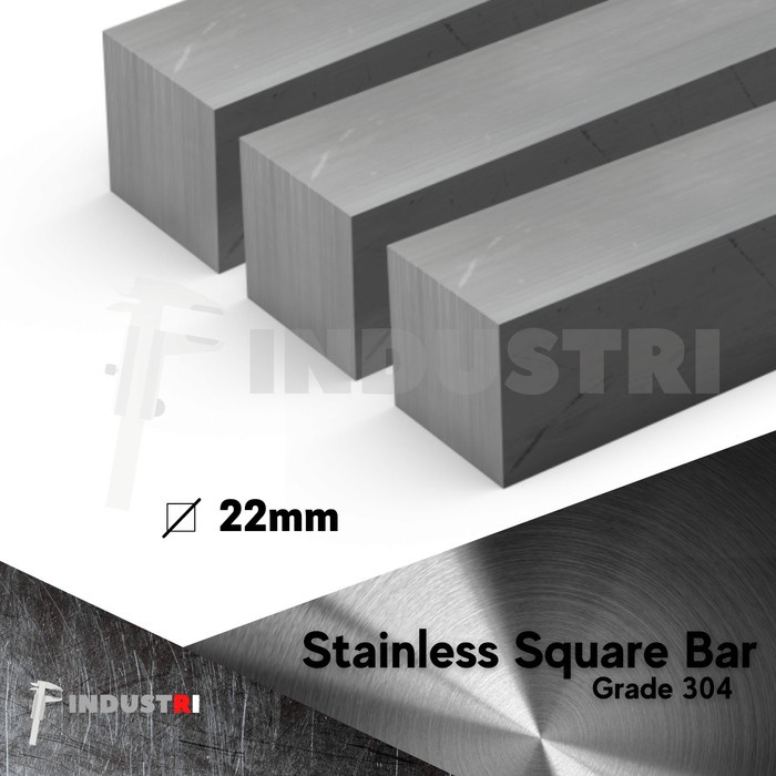 AS STAINLESS STEEL 304 NAKO 22 x 22mm persegi kotak SUS 304