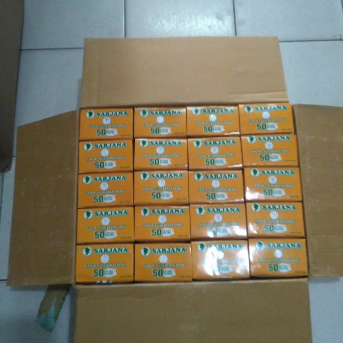 

Promo Terbatas Sarjana Kapur Tulis Papan Tulis Warna Putih - Dus Isi 60 Box.