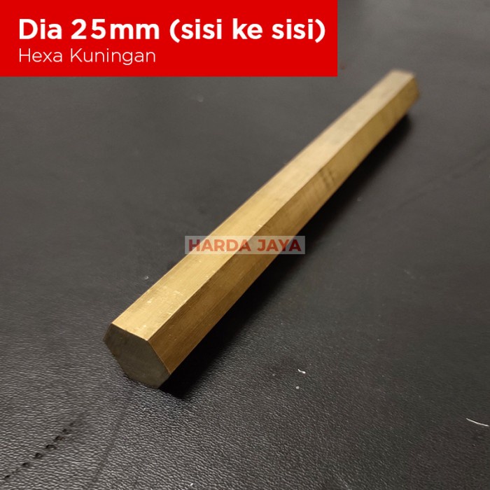 AS Hexagon Kuningan 25mm AS Kuningan Segi Enam Diameter 25 mm