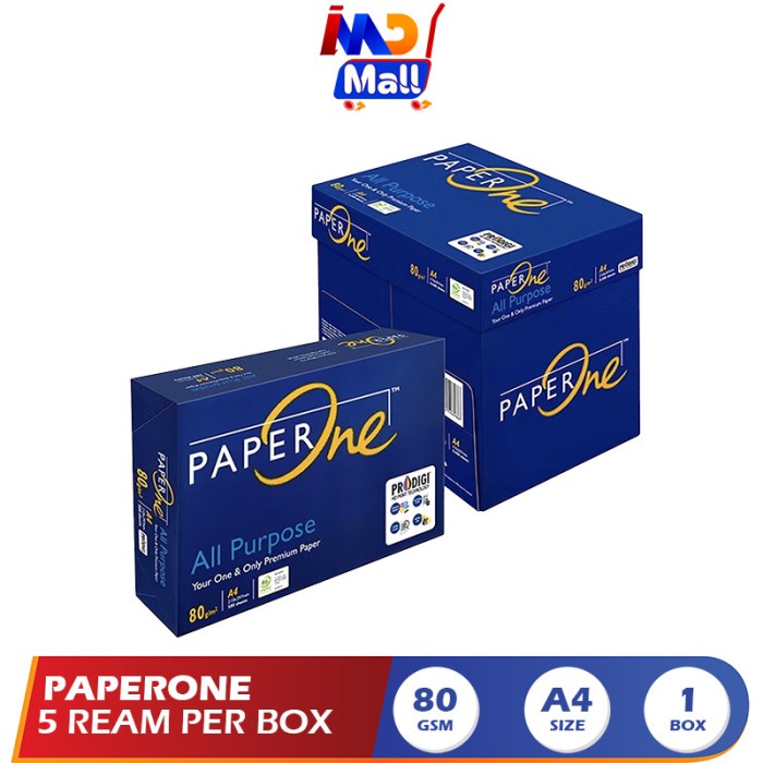 

Ready Stock Paperone Kertas A4 80 Gr 1 Box (2500 Lembar) Kertas Hvs Cod