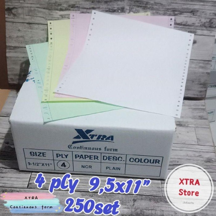 

Promo Kertas 4Ply Continuous Form 9.5X11" 250 Set Letter Cod