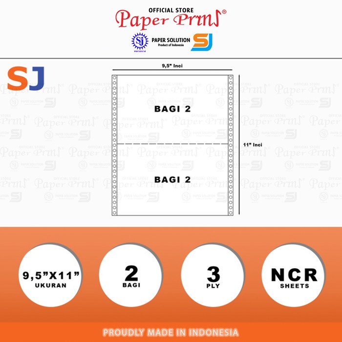 

Promo Sj Orange Kertas Continuous Form 3Ply Ncr Prs 9,5" X 11"/2 (Bagi 2) Packing Aman