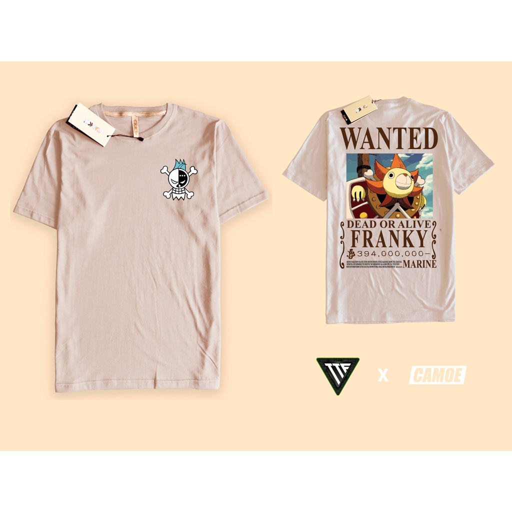 Kaos Tshirt Franky Sunny Wanted Poster One piece Nakama Anime