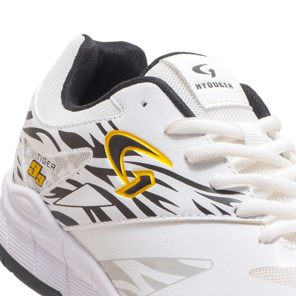 BESTPROMO HYOUGEN Tiger Putih Hitam Sepatu Badminton Size 39-44