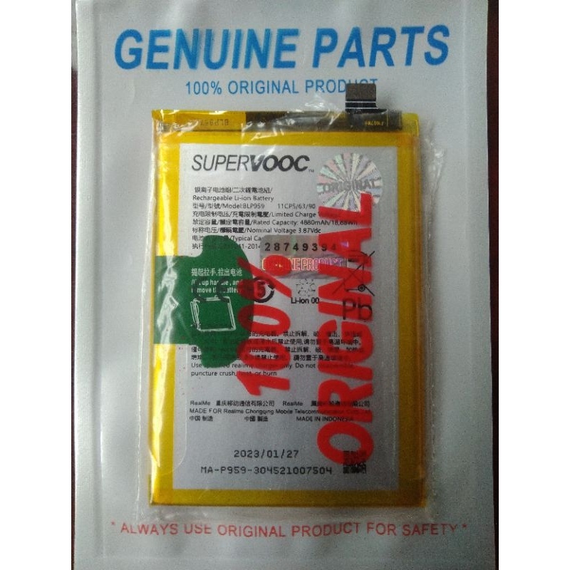 Oppo Blp959 Blp-959 Original 100% Genuine Battery Batre Baterai Oppo Reno 8T 4G Reno 8T 5G