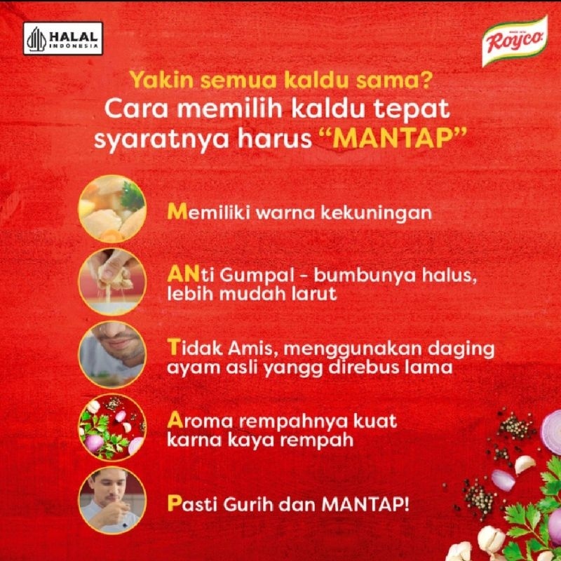 

Royco Bumbu Kaldu Penyedap Rasa Sapi 220 gr x 24 (1 KARTON)