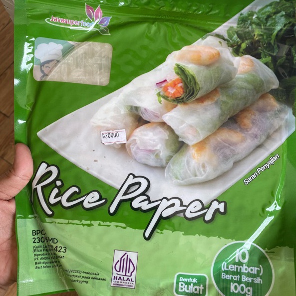 

Rice Paper Java Superfood Kulit Lumpia isi 10 lembar Kulit Kue Lumpia Halal Rice Paper Java